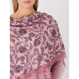 👉 Vierkante sjaal zijde vrouwen gloss Zijden met franjes en paisley print 8717597698436