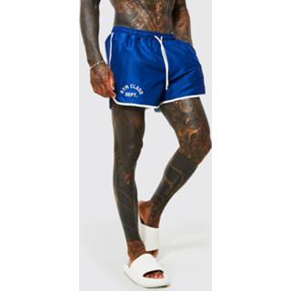 👉 Korte Geborduurd Zwembroek, Cobalt