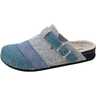 👉 Pantof fels blauw vrouwen vilt multicolor Pantoffel Verstelbare gesp Naturläufer 4055709198530