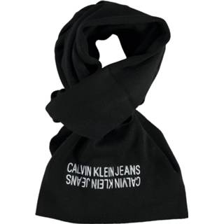 👉 Sjaal zwart Calvin Klein COTTON MIRROR LOGO