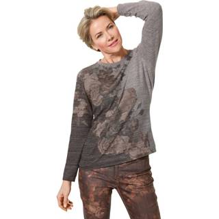 👉 Shirt zwart bruin zand gebloemd vrouwen met trendy bloemendessin MONA Zwart/Bruin/Zand 4055708882546 4055708882522