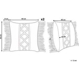 👉 Sierkussen beige set van 2 YORTAN 4251682235693
