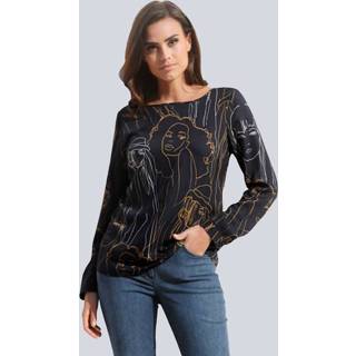 👉 Blouse met grafisch dessin Alba Moda Marine/Offwhite