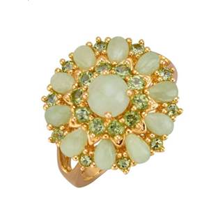 👉 Dames ring zilver groen vrouwen Damesring met 11 jade- en peridotsteentjes 4055709797160