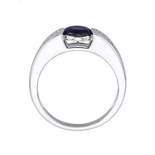 👉 Dames ring zilver vrouwen blauw Damesring met ioliet 4055709704076