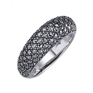 👉 Dames ring zilver zwart vrouwen Damesring met markasieten Esse 4045228908376 4045228893467