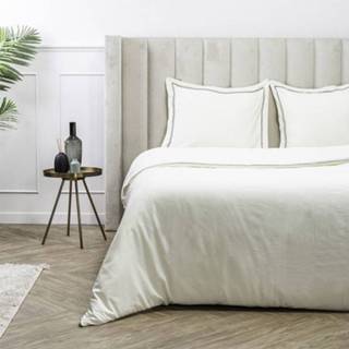 👉 Dekbedovertrek wit Microvezel-Polyester zwart Luna Bedding Uni Piping Kleur: Off White , 2-persoons (200 x 220 cm + 2 kussenslopen) 8719909423248