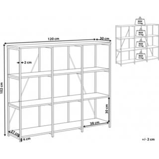 👉 Boekenplank hout Donkere Houtkleur met 3 niveaus donker RHODE 4251682276979
