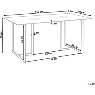 👉 Eettafel zilver met glazen blad 160 x 90 cm ENVIA 4251682277747