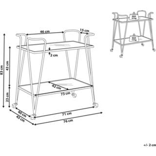 👉 Trolley metalen goud Dranken met Glazen Blad NOTI 4251682277464