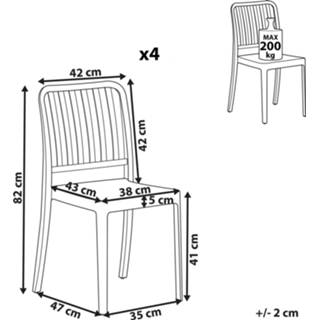 👉 Terrasstoel blauwe blauw Set van 4 tuinstoelen SERSALE 4251682276498