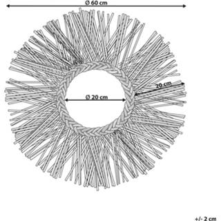 👉 Wandspiegel zwart Rotan ⌀ 60 cm KALASIN 4251682278829