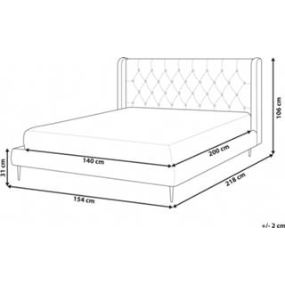 Gestoffeerd bed grijze fluweel grijs lattenbodem 140 x 200 cm FORBACH 4251682276313