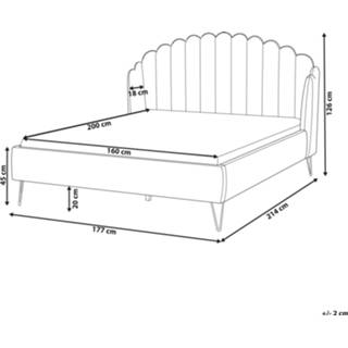 👉 Gestoffeerd bed roze fluweel lattenbodem 160 x 200 cm AMBILLOU 4251682276351