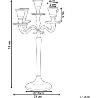 👉 Kandelaar aluminium zilver 5 armig 35 cm PETRA 4251682279840