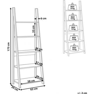 👉 Ladder hout Lichte Houtkleur boekenplank licht 5 vakken WILTON 4251682279635