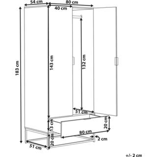 👉 Kledingkast hout Donkere Houtkleur donker 2 deuren 1 lade LINGEN 4251682279062
