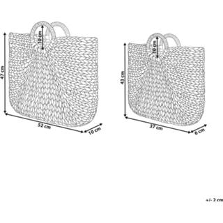 👉 Mand beige mannen Set van 2 Waterhyacint Manden Naturel POMPANO 4251682281577