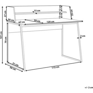👉 Bureau zwart hout Lichte Houtkleur Voor Thuiskantoor Met Plank 120 x 59 cm Licht GORUS 4251682281140