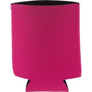 Magenta roze fuchsia polyester active 1x Opvouwbare blikjeskoeler/ koel hoesje