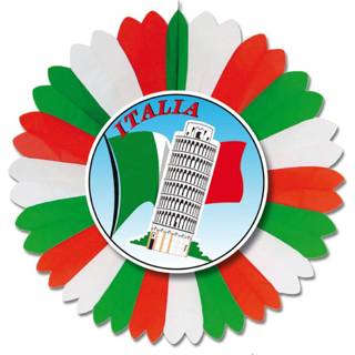 👉 Decoratiewaaier multi papier active Decoratie waaier thema vlag Italie van 60 cm