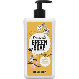 👉 Handzeep donkergroen Marcel's Green Soap Vanille & Kersenbloesem 500ml 8720254337623