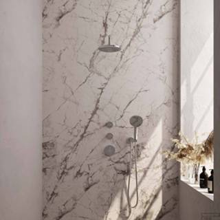 👉 Hand douche chroom Regendoucheset Inbouw Brauer Chrome Carving Thermostatisch 20cm met Gebogen Wandarm en Handdouche 3-Standen Losse Stopkranen Geborsteld 8720359389718