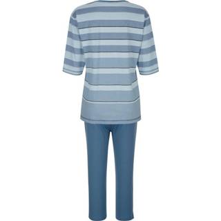 👉 Pyjama blauw vrouwen gestreept met strepen MONA Lichtblauw/Rookblauw 4055708795044