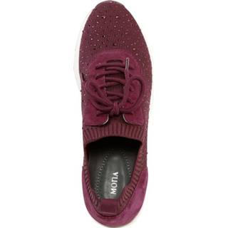 👉 Veterschoenen bordeaux effen vrouwen rood Veterschoen met strassteentjes MONA 4055708765740
