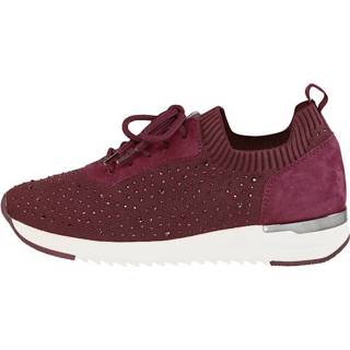 👉 Veter schoenen effen vrouwen rood bordeaux Veterschoen met strassteentjes MONA 4055708765740