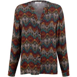 👉 Blous allover vrouwen rood viscose Blouse met grafische print MONA Dennengroen/Rood 4055708972544