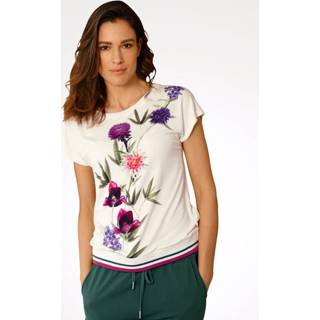 👉 Shirt met fotorealistische bloemenprint MONA Ecru/Roze/Groen