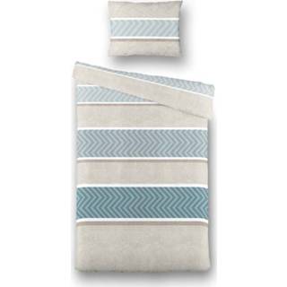 Dekbedovertrek groen Katoen-Polyester Luna Bedding Herringbone Stripes - 1-persoons (140 x 220 cm + 1 kussensloop) 8719909424573