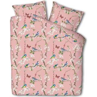 👉 Dekbedovertrek Katoen-Polyester roze Luna Bedding Bird Blossom 2-persoons (200 x 220 cm + 2 kussenslopen) 8719909424498