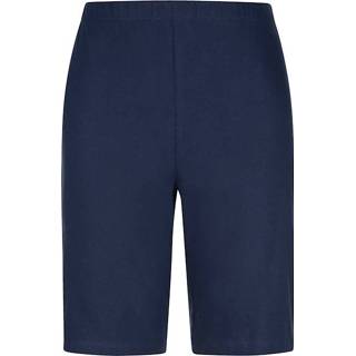 Marine wit zilverkleur katoen effen vrouwen blauw Shortama met romantisch kant aan de hals Harmony Marine/Wit/Zilverkleur 4055708405554