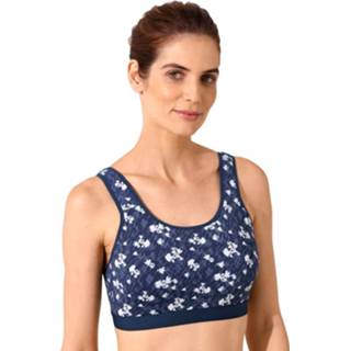 👉 Kunstvezels effen vrouwen blauw comfortabel Sport-bh's per 2 stuks met dun gepolsterde voorkant Harmony Nachtblauw 4055708365988