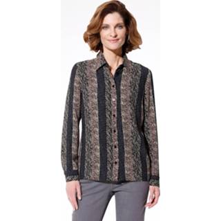 👉 Blous grijs viscose animalprint vrouwen Blouse met mooi streepdessin MONA Olijf/Grijs 4055709020893