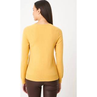 👉 Trui vrouwen safran Basic organisch cashmere met ronde hals 8717597260152