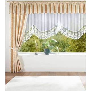 👉 Gordijn beige polyester unisex Gwenda Stickereien & Textilien