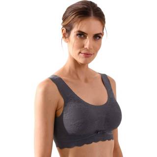 👉 L vrouwen gebloemd grijs antraciet kunstvezels Bralette met ademende, uitneembare cups Anita 4058509477270