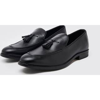 👉 Leren Loafers Met Kwastjes, Black