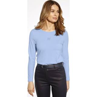 👉 Shirt blauw effen vrouwen lichtblauw met strassteentjes MONA 4055708885455 4055708885448