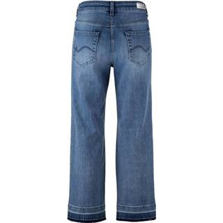 👉 Spijkerbroek blauw effen vrouwen modieuze kleur Jeans in modieus culottemodel Alba Moda Blue stone 4055706121470