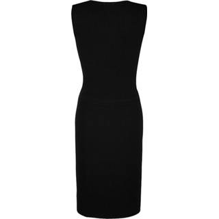 👉 Gebreide jurk zwart effen vrouwen met tunnelzoom en bindbandje Alba Moda 4055709059794