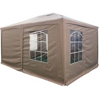 👉 Partytent Central Park zijwandscherm voor Olbia 3x4m taupe 5414628073332