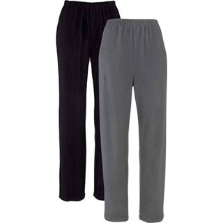 👉 Jogging broek thuis effen grijs zwart kunstvezels Joggingbroeken per 2 stuks Harmony Zwart/Grijs 4055706830716