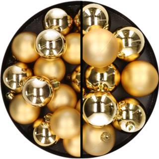 👉 Kerstbal kunststof goud active 28x stuks kerstballen 4 en 6 cm