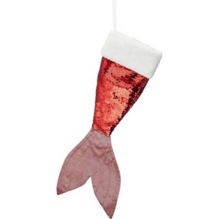 👉 Kerst sokken active 1x Kerstsok zeemeerminnen vin/staart pailletten 45 cm