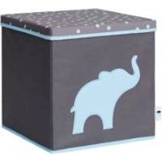 👉 Speelgoedkist MDF polyester grijs STORE !t met deksel van MDF, olifant 4260428672425