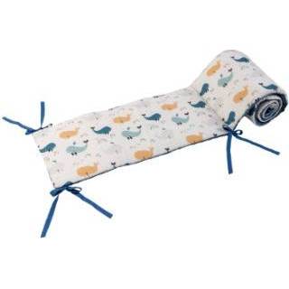 Babybed blauwe jongens blauw baby's Ullenboom Nest voor Babybedje Walvissen 210 x 30 cm 4260749325116